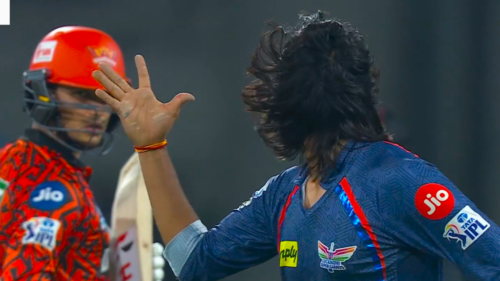 The Truth About Abhishek Sharma and Digvesh Rathi’s Tense Match. 3 Digvesh Rathi and Abhishek Sharma 1