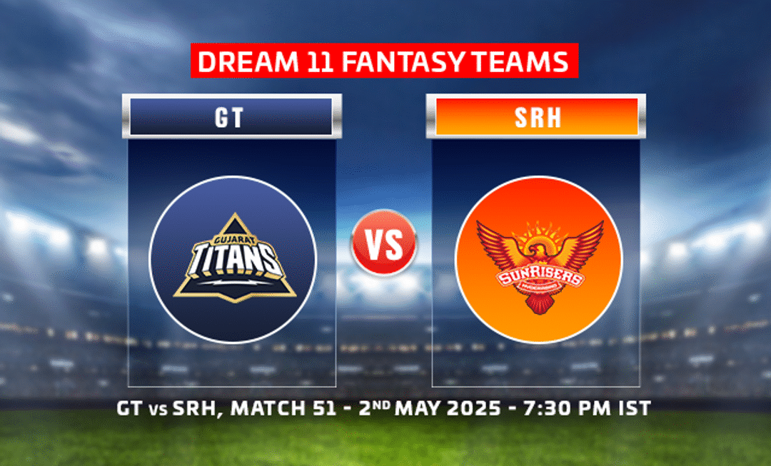 GT vs SRH, Match 51, 2nd May 2025, 7:30 PM IST cricket match schedule.